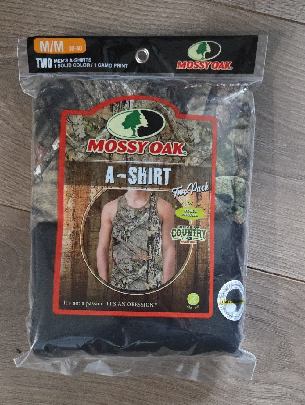 Mossy Oak Camouflage & Black Men's A-Shirt Two-Pack